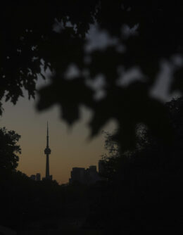 The CN Tower is seen from Trinity Bellwoods Park in Toronto on Wednesday, Sept. 18, 2024. (AP Photo/Angie Wang)