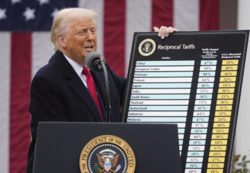 President Donald Trump speaks during an event to announce new tariffs in the Rose Garden at the White House, Wednesday, April 2, 2025, in Washington. (AP Photo/Mark Schiefelbein)