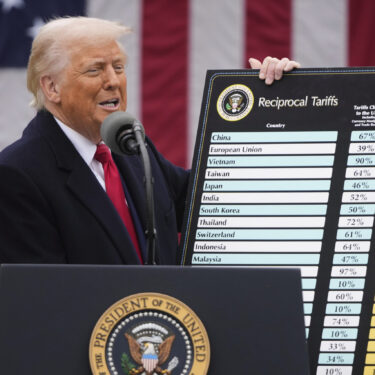 President Donald Trump speaks during an event to announce new tariffs in the Rose Garden at the White House, Wednesday, April 2, 2025, in Washington. (AP Photo/Mark Schiefelbein)