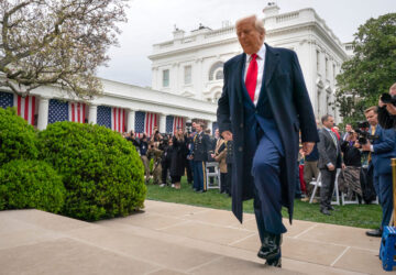 President Donald Trump walks toward the Oval Office after signing an executive order at an event to announce new tariffs in the Rose Garden of the White House, Wednesday, April 2, 2025, in Washington. (AP Photo/Mark Schiefelbein)