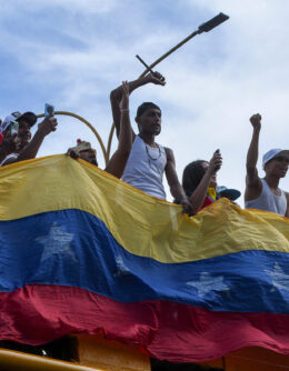 Protesters demonstrate against the official election results declaring President Nicolas Maduro’s reelection in Valencia, Venezuela, July 29, 2024, the day after the vote. (AP Photo/Jacinto Oliveros)