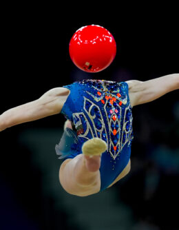Stiliana Nikolova, of Bulgaria, performs in the rhythmic gymnastics individuals all-round qualification round at La Chapelle Arena at the 2024 Summer Olympics, Aug. 8, 2024, in Paris. (AP Photo/Francisco Seco)