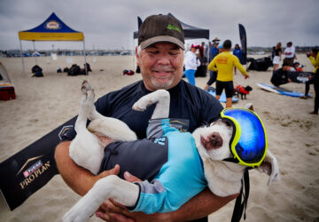 APTOPIX Huntington Beach Dog Surfing